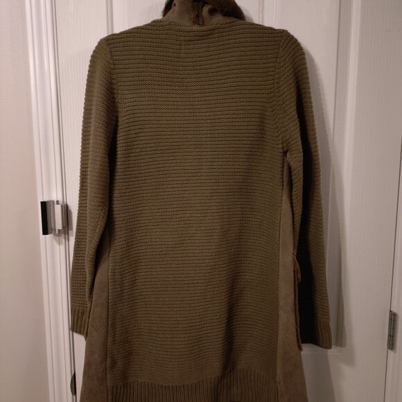 Price Reduction NWT Anthropologie Piper Sweater Coat Faux Suede Coatigan Sz M - Picture 8 of 8
